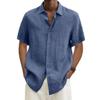 Sommer Kurzarm Solide Strand Hemd Männer Plus Größe Casual Kleidung Herren Revers Button Up Lose Shirts