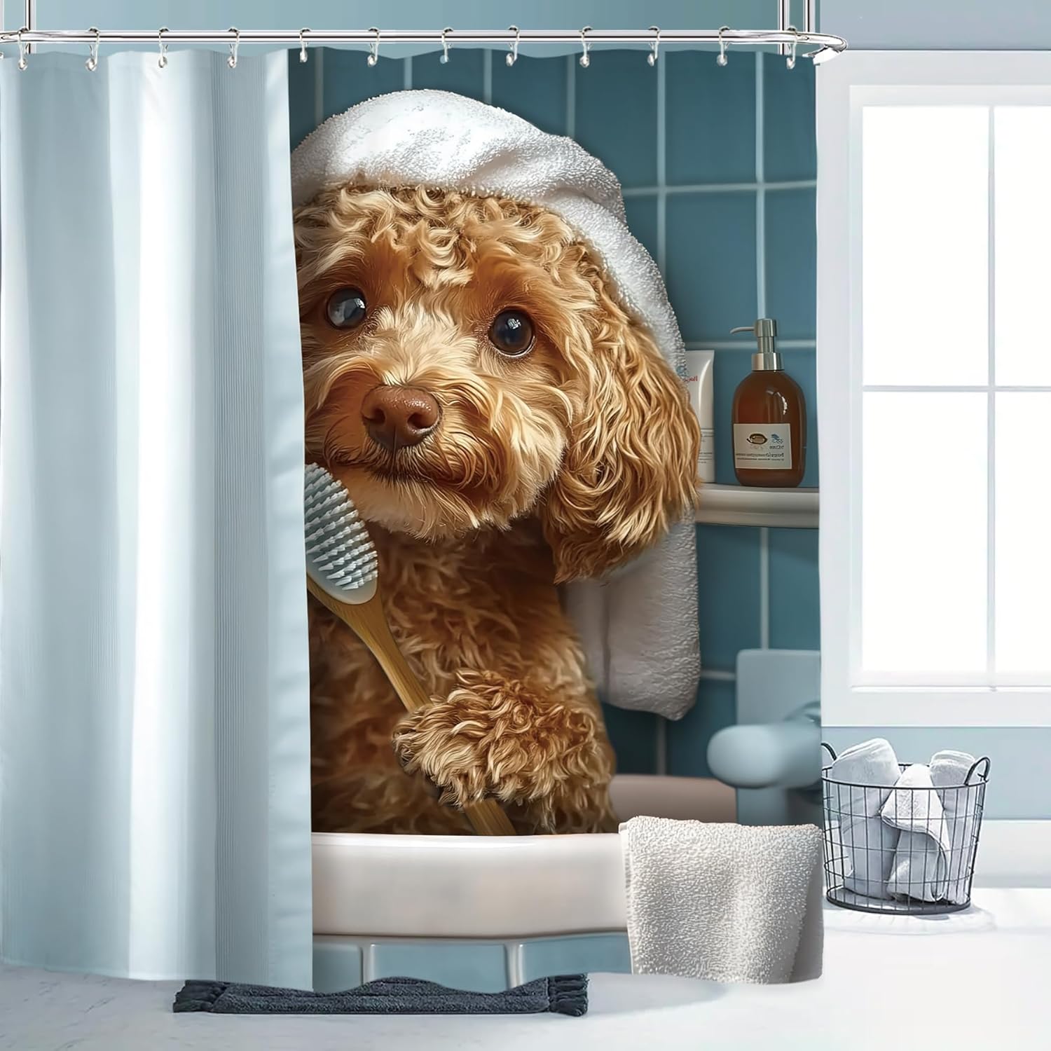 

Funny Cat Shower Curtain Set Kids Black White Cute Lovely Cartoon Paw Pet Children Polyester Waterproof Bathroom Curtain With W60H190(CM)-1 Pcs