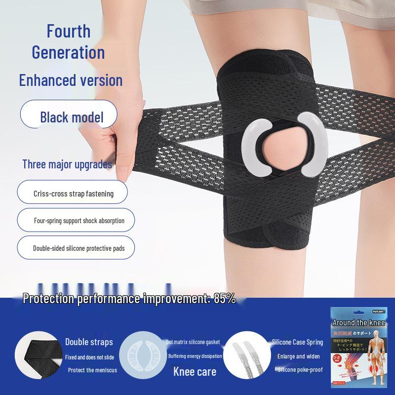 Japanese 6th Gen Breathable Knee Support: Lightweight Strap for Running, Cycling, Mountaineering, Meniscus and Patella Stability