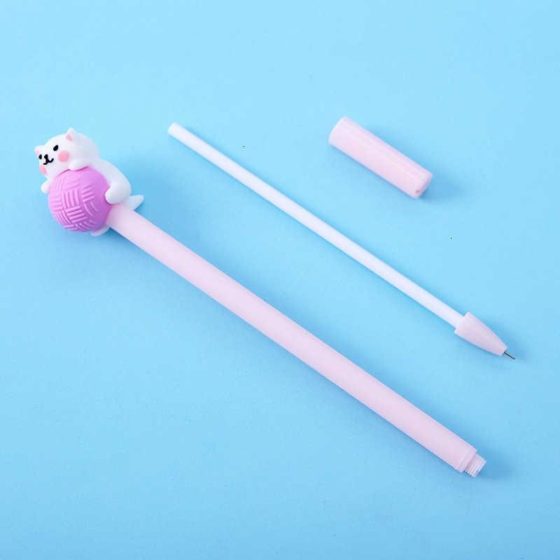 1 PCS Cute Creative Cat 0.5mm Cartoon Kawaii Stationery Office School Supplies Kids Gifts Gel Pens