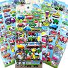 Car Cartoon Kids  Childrens Toys 6 Sheets 3D Bubble Sticker Truck Plane Traffic Waterproof Anime Stickers For Girl Boy Funny Learning Educational