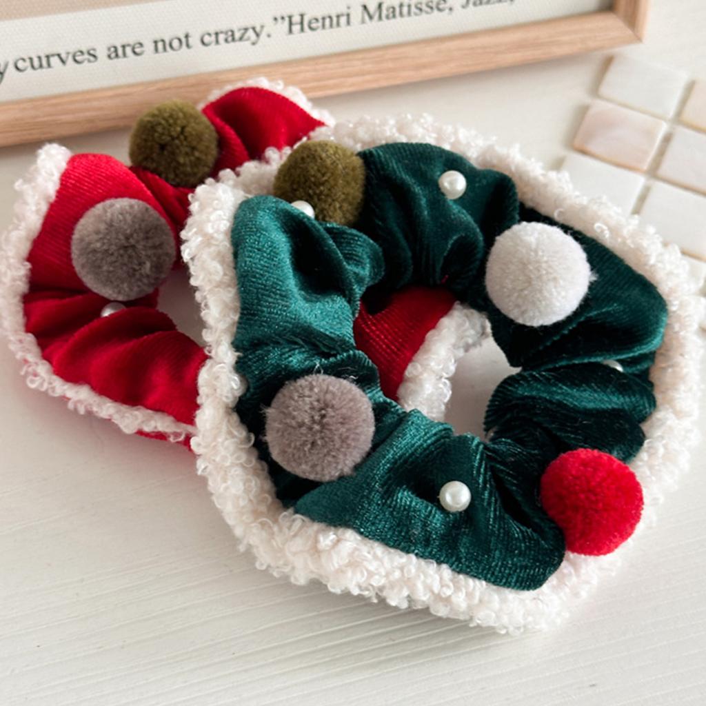 Herbst- und Winter Plüsch Stirnband Weihnachten Neujahr Haarband Plüsch Große Scrunchies Damen Haaraccessoires