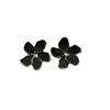 Retro style three-dimensional five-petal flower stud earrings enamel art high-end elegant earrings romantic exquisite earrings