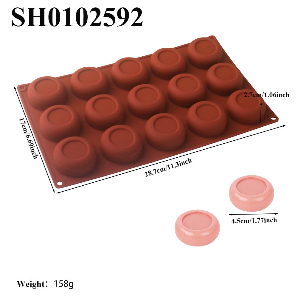 15-Cell Coil Pudding Cup Flower Shaped Concave Mold Stepped Heart-shaped Design Silicone Cake Mold Mousse Dessert Baking Tools