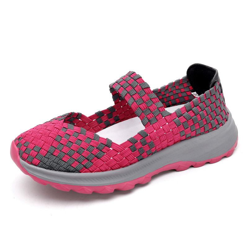 Women s Lightweight Elastic Woven Slip-On Breathable Casual Shoes 41