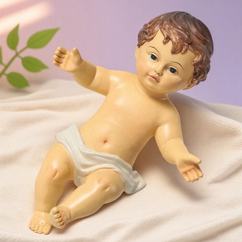 1 Stück Heilige Baby Statue Hochwertige Harzhandwerkskunst Religiöse Wohnkultur für Regal Tisch Kirche Bürofläche