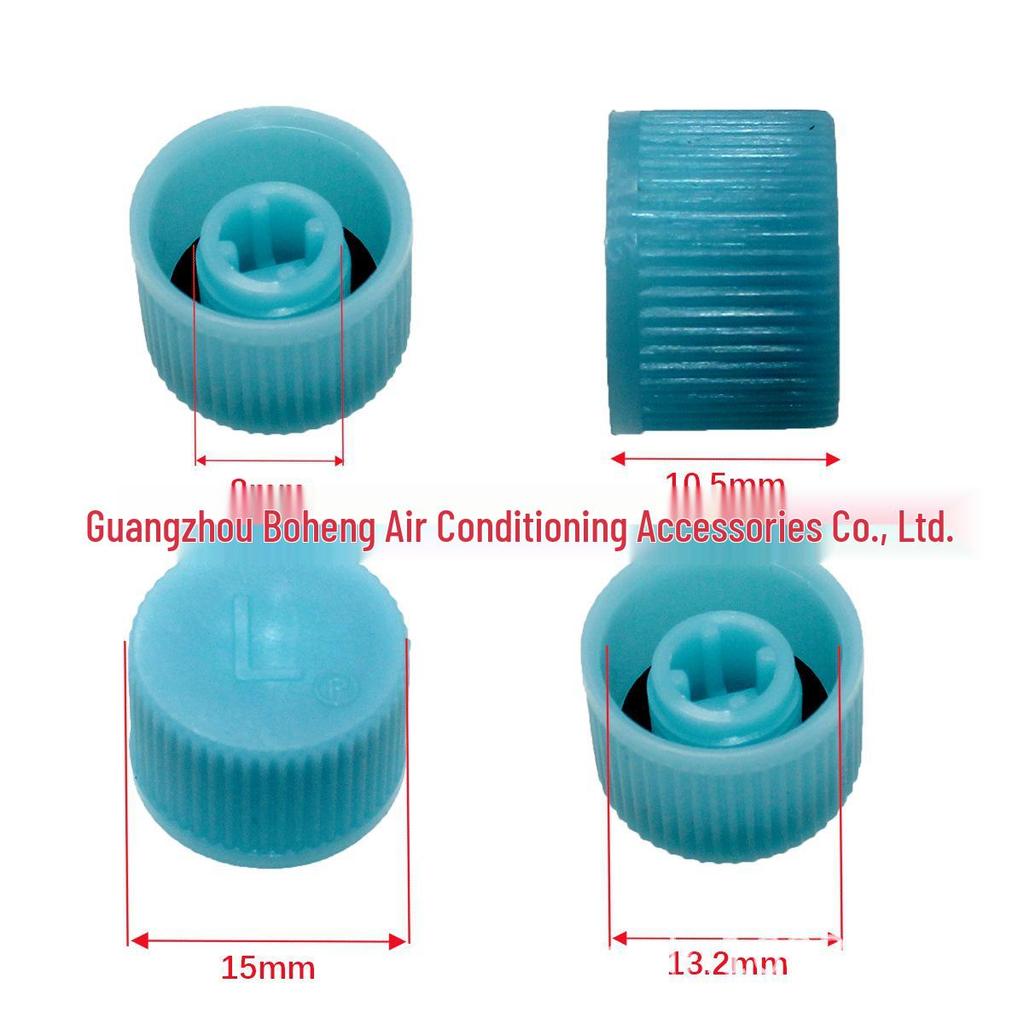 Pure Copper Car A/C Valve Stem Core Cap for High & Low Pressure Nozzles - European Models