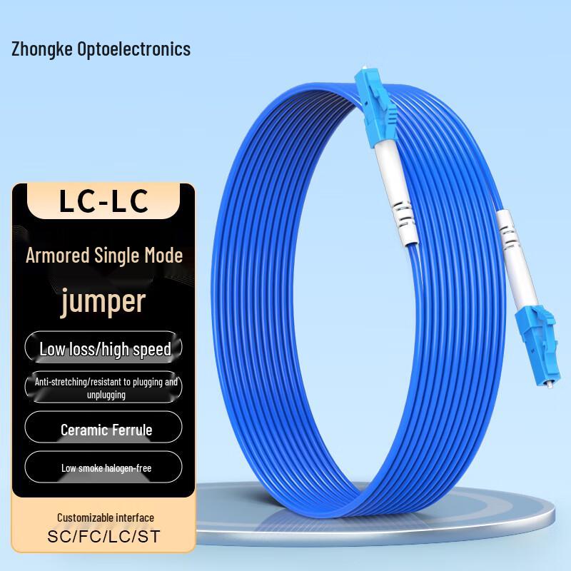 

Zhongke Optoelectronics Industrial Armored LC-LC Single-Mode Fiber Optic Patch Cable 30m