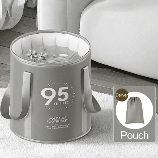 Přenosná skládací vana na nohy Vodotěsná PVC izolovaná taška do koupele na nohy 37 cm Vysoká cestovní vanička na nohy