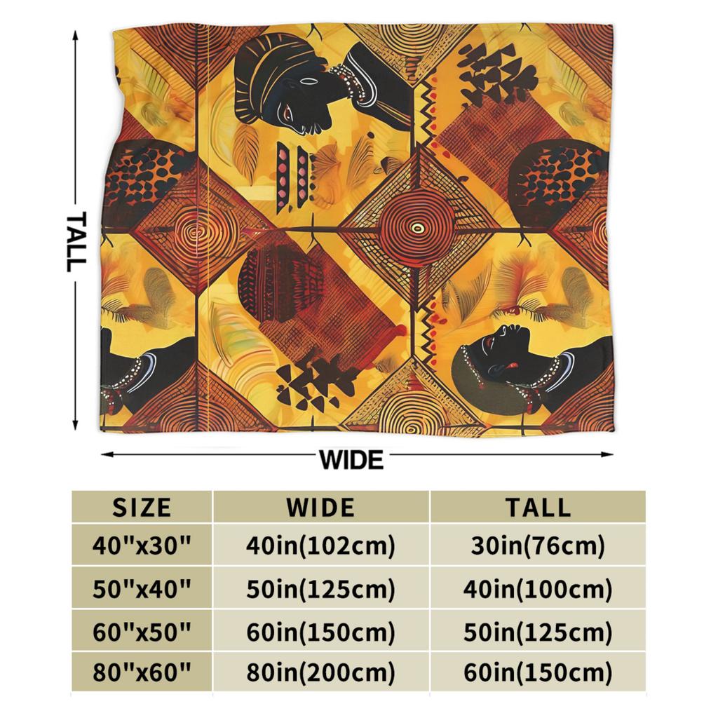 African Skin African Art Black And Gold Blankets Flannel Decoration Multifunction Super Warm Throw Blankets Quilt