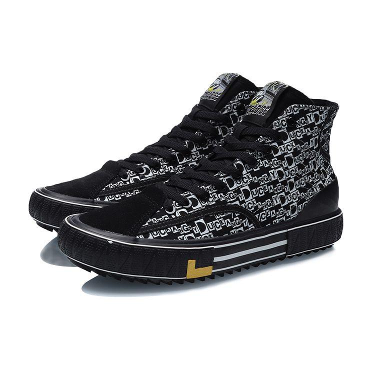 Li Ning Disney X  Collaboration Casual Slip Resistant Durable High Top Skate Shoes Unisex skate shoes Black AGCR179-1