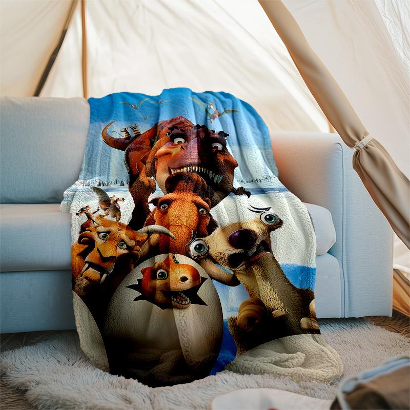 Ice Age Continental Drift printed throw blanket—lightweight,soft,warm;versatile blanket for all seasons—perfect as &air-conditioning throw,nap blanket