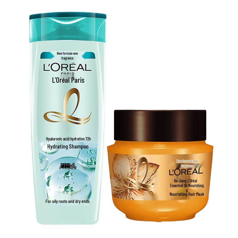 L Oréal Hyaluronic Acid Hydrating Shampoo & Essential Oil Hair Mask Set