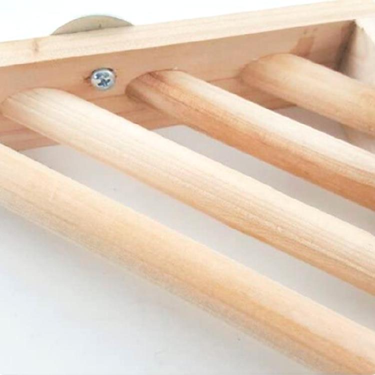 Bird Wood Perch Corner Shelf Platform for Hamster Lovebird Finch Conure Budgie