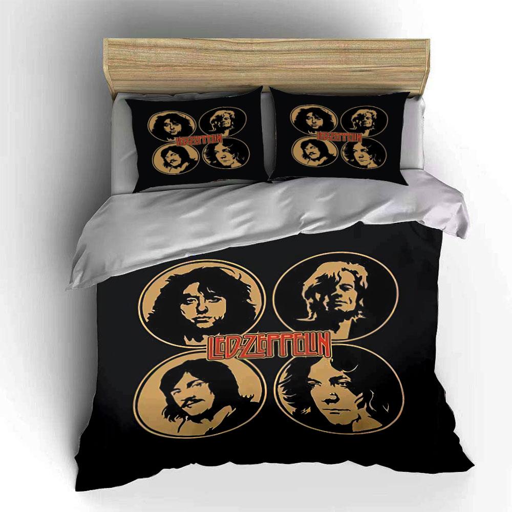 Band Silhouette Design Print Bedding Duvet Cover Set Duvet Cover Pillowcases (1*Duvet Cover 2*Pillowcases, without duvet insert)