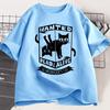 Funny Black Cat Tshirts Cotton Causal Loose Tshirt Printed Round Neck Short Sleeve Cat Lover T Shirt Harajuku Streetwear Tops