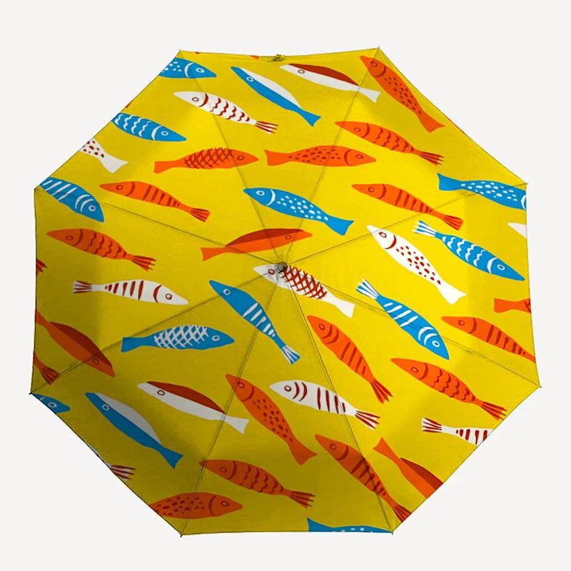 

1pc Fish Pattern Umbrella - Portable Home Essential, Durable Iron Frame with Rod Structure, Fashion Lovers yy250910121