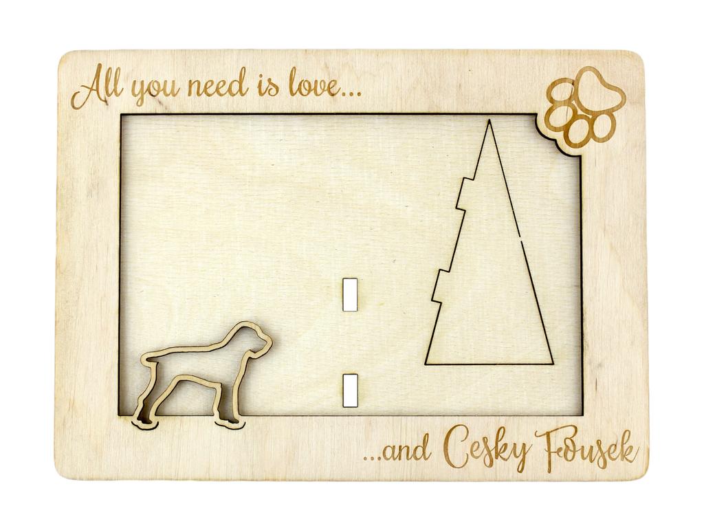 Bohemian Wire-haired Pointing Griffon, Cesky Fousek - Photo frame, engraved wooden frame, a lovely gadget for the dog lover by Art-Dog