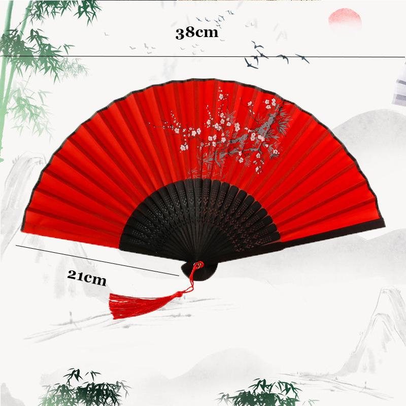 1pc Bamboo Hand Fan Multi-colored Foldable Vintage Chinese Style Home Decor Handheld Folding Fan for Church Wedding Party Gifts