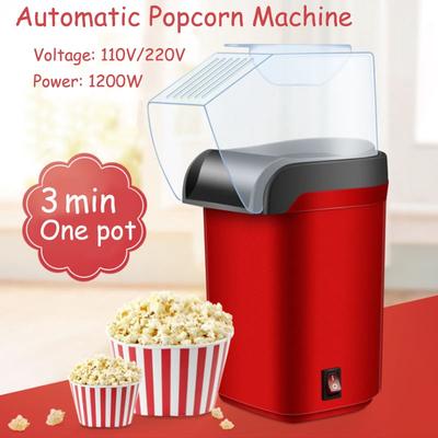 Electric Corn Popcorn Maker Household DIY Automatic 1200W Mini Hot Air Popcorn Making Machine Home Kitchen Kid Gift 220V