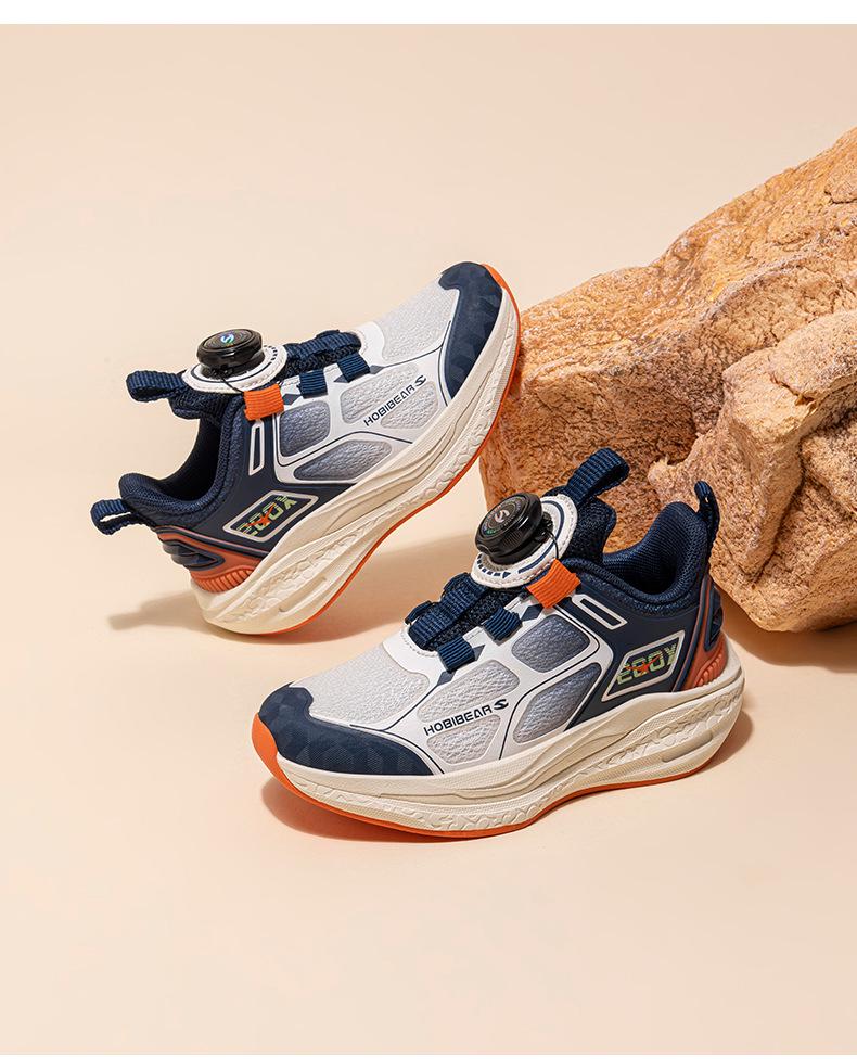 Hapi Bear Boys' Breathable Double Mesh Lightweight Sports Shoes for Spring and Autumn
