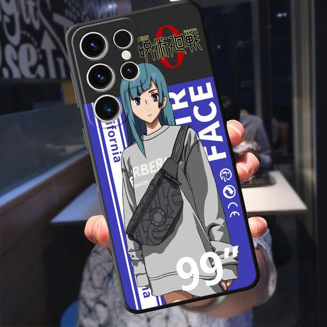 Fall für Samsung Galaxy S21 S23 Ultra 5g S8 S7 S20 Fe S22 Plus S10e S10 Niedlichen Cartoon Jujutsu kaisen Pullover Unten Jacke Abdeckung