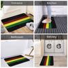 Rasta Flagge Rasta Streifen Motiv Flanell Fußmatte mit Stilvollen MusternWeiche, Hautfreundliche TeppicheErhältlich in 4 Größen