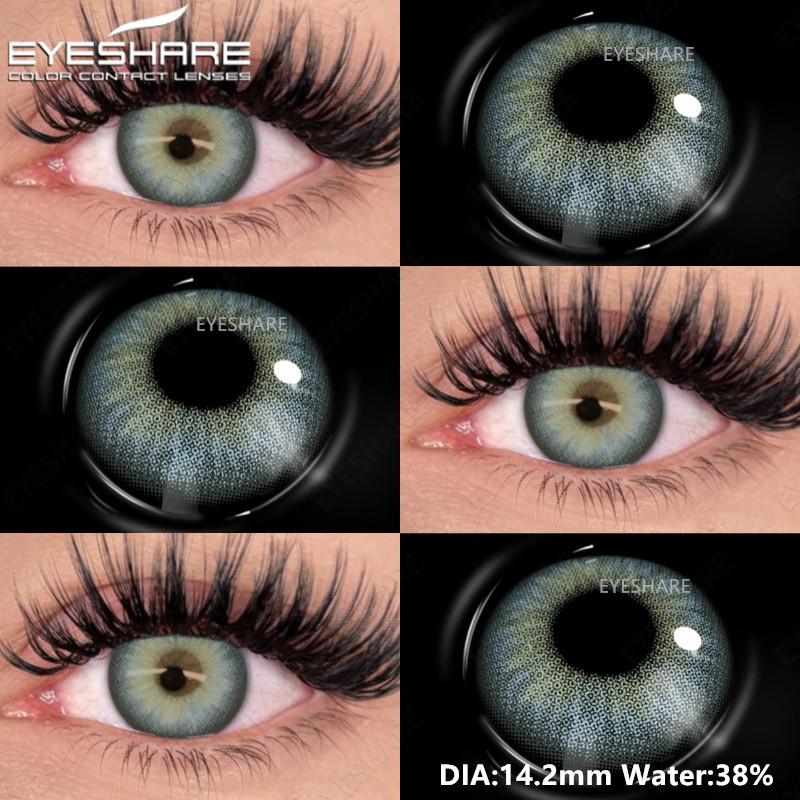 EYESHARE 1 Pair Fashion Colored Contact Lenses for Eyes Black Pupils Blue Green Cosmetics Yearly