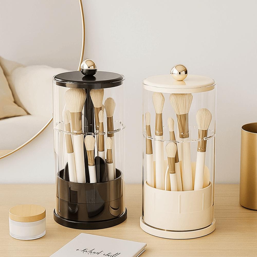 Plastic Cosmetic Storage Box Multi-grid Makeup Brush Storage Tube Makeup Brush Organizer  Bathroom