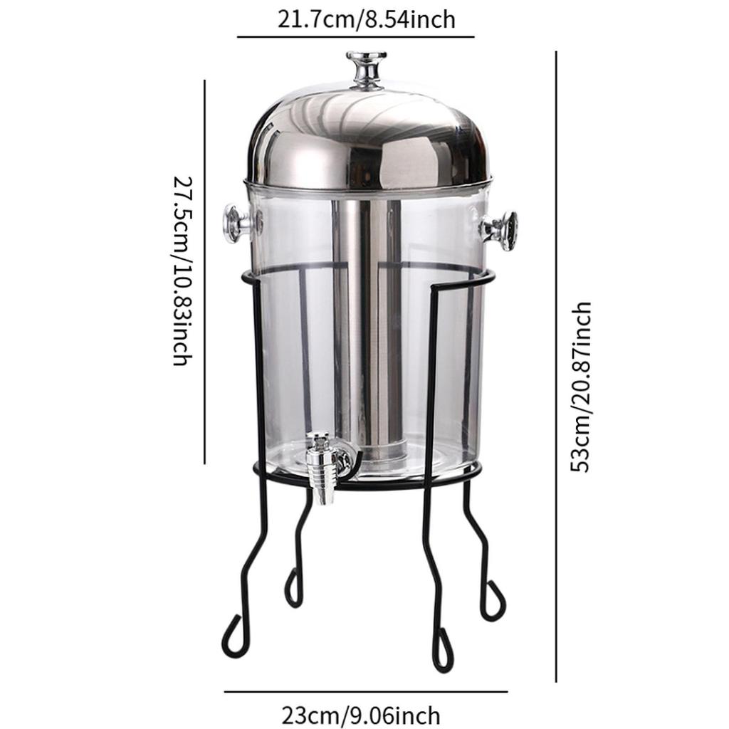 8L Commercial Juice Dispenser with Bracket Multipurpose for Large Gatherings Black