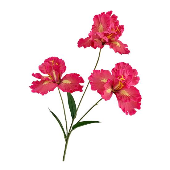 Iris Artificial Flower Realistic Faux Iris Flowers 33" Soft Fabric Indoor Outdoor Decor for Wedding Bridal Bouquets