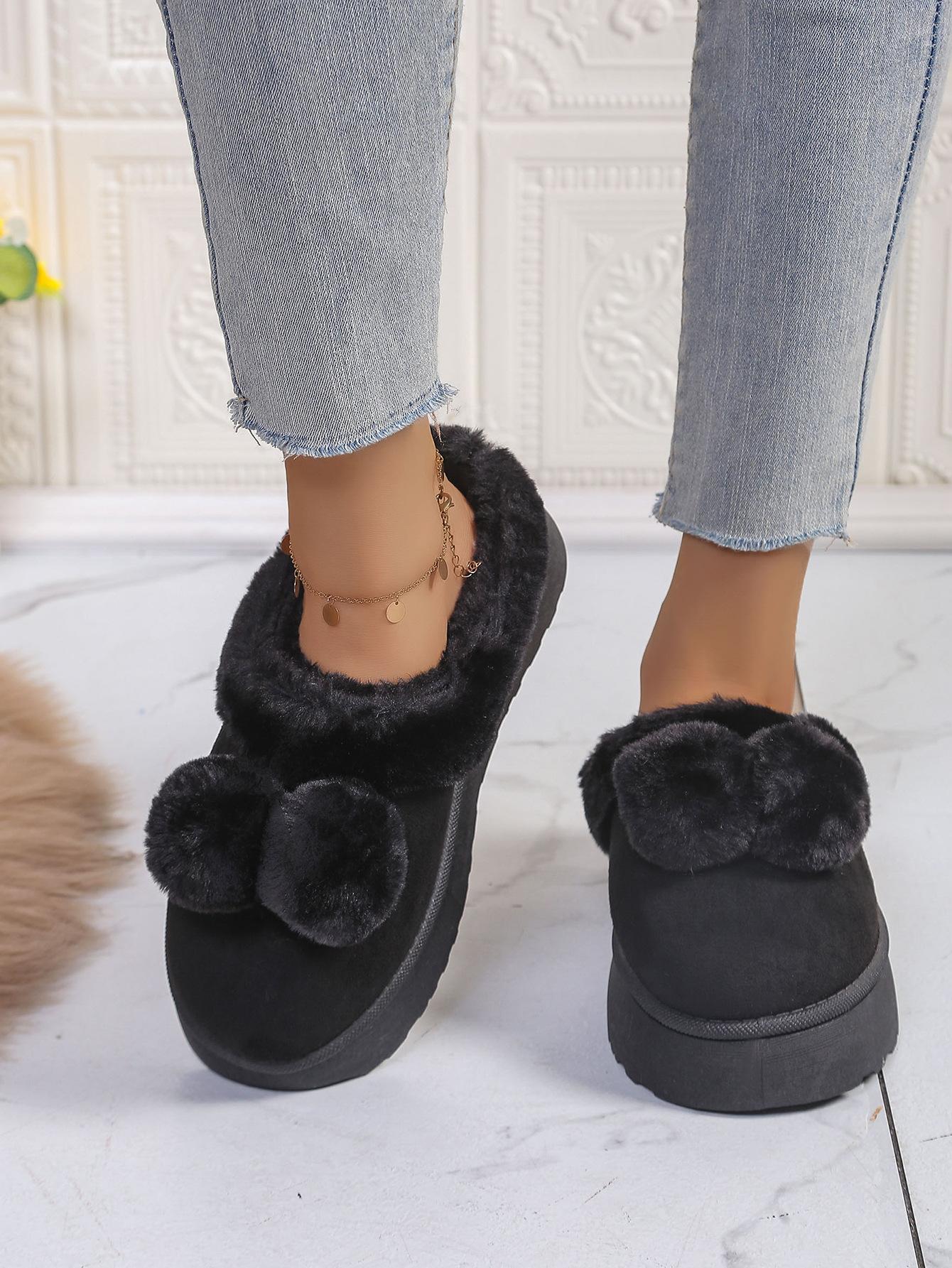 

Нескользящие утолщенные подошвы для увеличения роста, зимние женские ботинки, флисовые теплые хлопковые шлепанцы, пушистые хлопковые шлепанцы 36