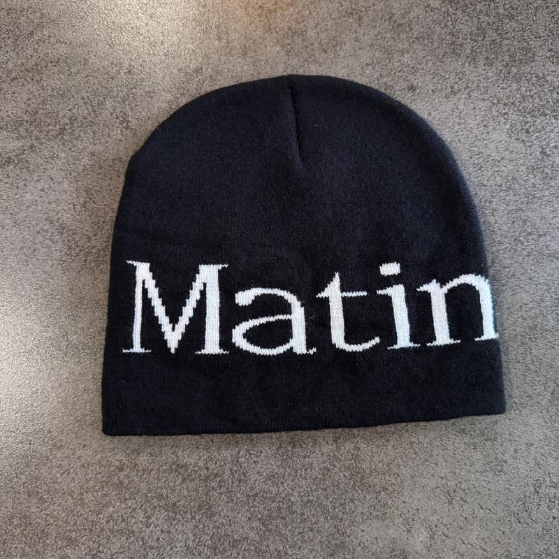 Streetwear Matin Letter Knitted Beanie Warmth Ear Protection Cold Cap Seasons