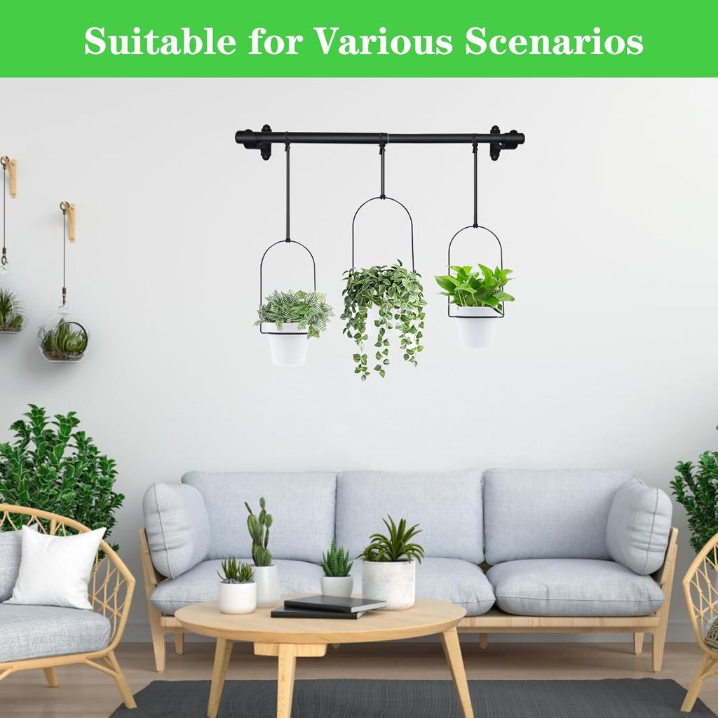 DOUBFIVSY Hanging Planters for Indoor Plants Plant Hanger, Adjustable Hanging Window Planter Hanging Wall Planter for Garden, 25in Plant Shelves