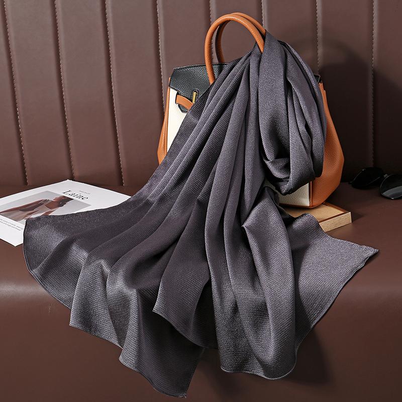 Solid Color Luxury Fashion Women Hijab Scarf Long Silk Soft Comfortable Scarves Shawl Muffler Neckerchief Outdoors Bandanna Lady