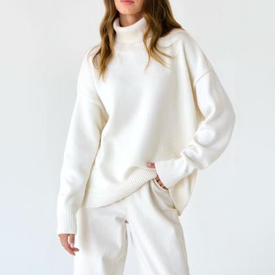 Móda Jednobarevný rolák Dlouhý rukáv Pletený pulovr Dámský Dojíždění Dlouhý rukáv Volný svetr Podzim Dámská Streetwear