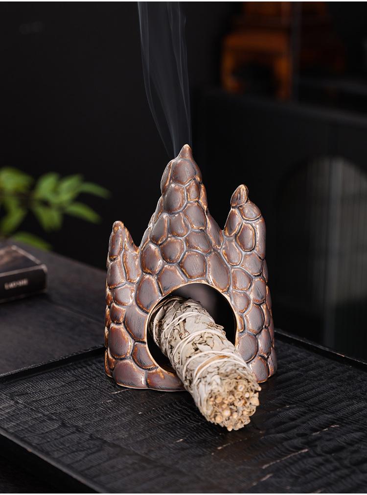 Creative Ceramic Incense Burner: Palo Santo Holder & Sage Burning Stove for Desktop Atmosphere and Decorative Display