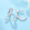 925 Silver Blue Star Moon Drop Earrings Women Earrings Charm Fashion Versatile Party Jewelry Gifts