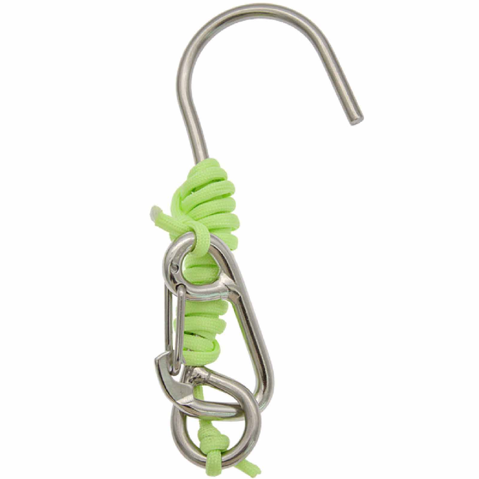 

Stainless Steel Hook – Single-, Seawater-Resistant with Safety Rope and Spring Buckle, Diving & Equipment One Size