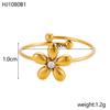 CARLIDANA New Fashionable Stainless Steel Ring High-End Daisy Colorful Zircon Flower Opening Adjustable Ring for Women Jewelry