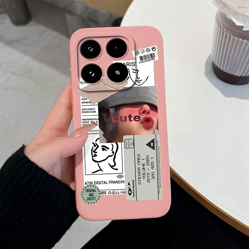 Trendy Girl Liquid Silicone Phone Case For Xiaomi 17 14 14T 15 15T Pro Poco C71 C75 M7 M8 F7 F8 Casing Premium Anti Slip Durable Shell For Xiaomi Capa