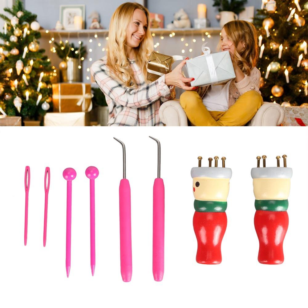 Innovative Design Spool Knitting Doll Wooden Hand Crafting Toy Knitting Loom Toy  For Beginners