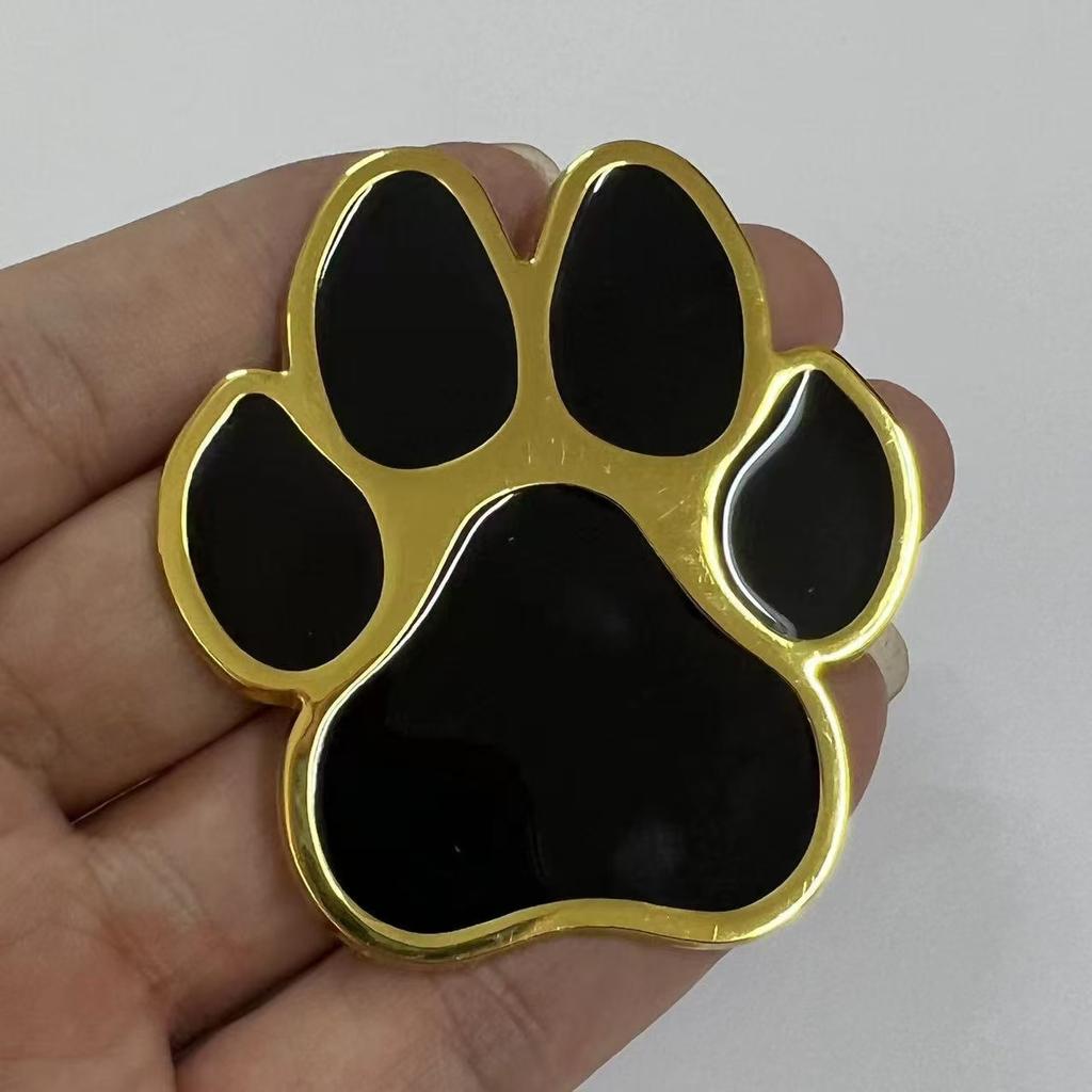 Personalized Metal Bear Paw Car Sticker Fun and Cute Dog Paw Print Car Emblem Tail Emblem Creative Body Scratch Sticker