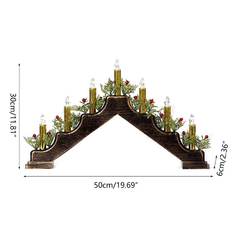 Festival Candle Light Holder for Christmas Decoration Elegant Finish, Double Power Option for Festival Home Holiday