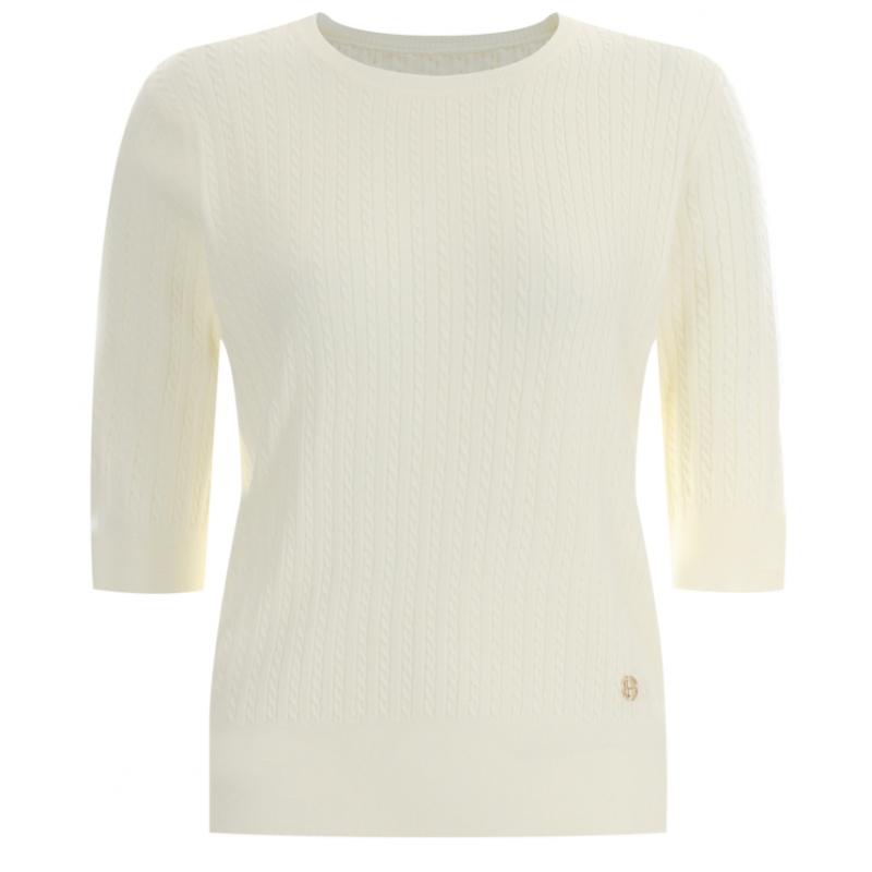 Shop Women Basic Tencel Round Knit Short Sleeve Frb Wkn 11906 Green