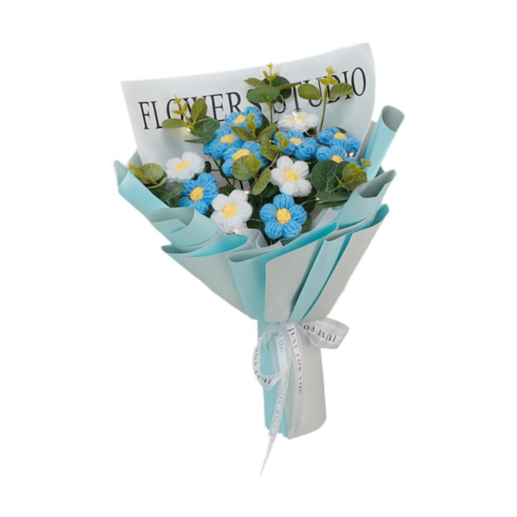 Crochet Flower Bouquet Decoration Shelf Gift Mother's Day Preserved Flower