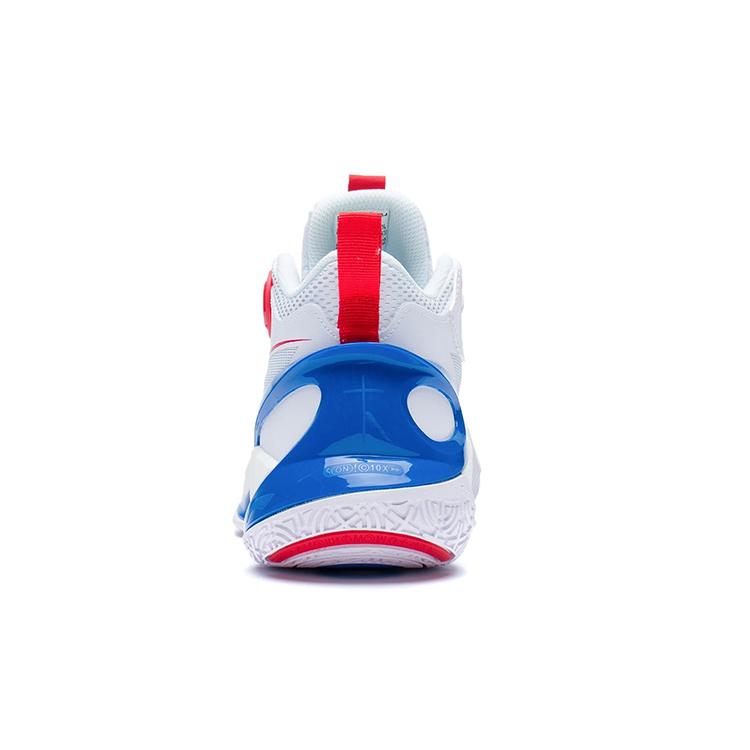 Li Ning Sonic 10 Youth Edition Abrasion Resistant Breathable Mid Top Children's Basketball Shoes White Blue ABPS013-4