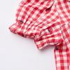 PawinPaw Girls' Plaid Collar Cartoon Bear Dress