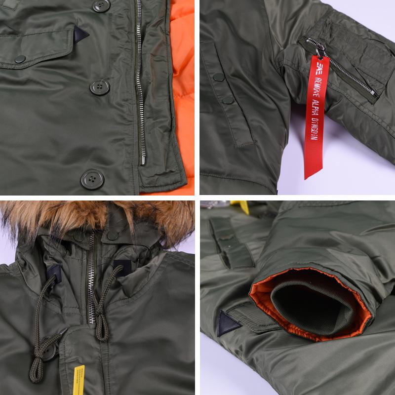 Flight Suit Cotton Coat Windbreaker Cold Proof Suit Men's European and American Air Force Thickened Medium and Long In Winter