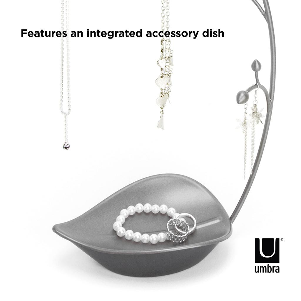 Umbra ORCHID Jewelry Tree, Gunmetal, Jewelry Storage, Stand, and Trinket Box